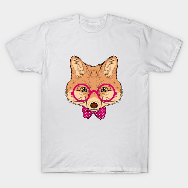 Cool Fox Man Art Design T-Shirt by MariaStore